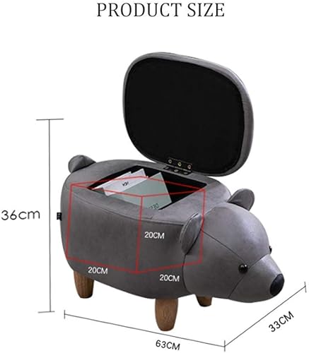 XBCDX Tabouret Ottoman de Rangement pour Animaux, Pouf en Forme d'ours siège Ottoman rembourré pour Enfants Adultes, Tabouret en Bois Repose-Pieds Banc de Chaussures pour Couloir Chambre Salon mar - Nail Gallerys