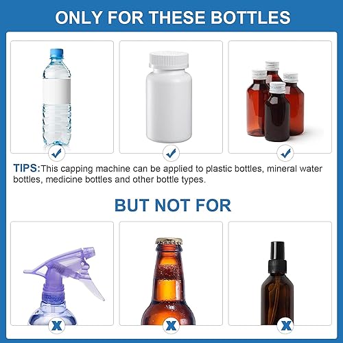 SYUFRE Machine de Capsulage de Bouteille Électrique À Main, 80W Capsuleuse À Vis À Main en Caoutchouc Antidérapant Scellant Automatique de Capsulage de Bouteille pour Bouchon de Bouteille 10-50Mm - Nail Gallerys