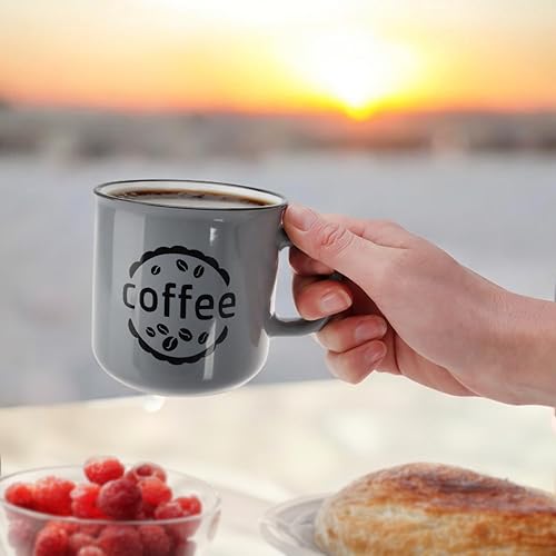 Com-four® 4x Tasse à Café en Céramique - Émail pour Maison, Bureau, Jardin, Camping [Sélection Varie] (04 Pièces - Beige/Gris/Noir/Blanc) - Nail Gallerys