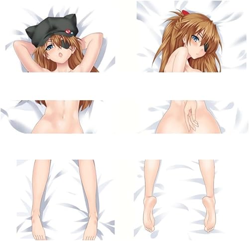 Juyuup Asuka Langley Soryu Taie d'oreiller, 150 x 50 cm, respirante et douce pour la peau, confort unique pour un sommeil réparateur, peau de pêche (Asuka Langley Soryu 2) - Nail Gallerys