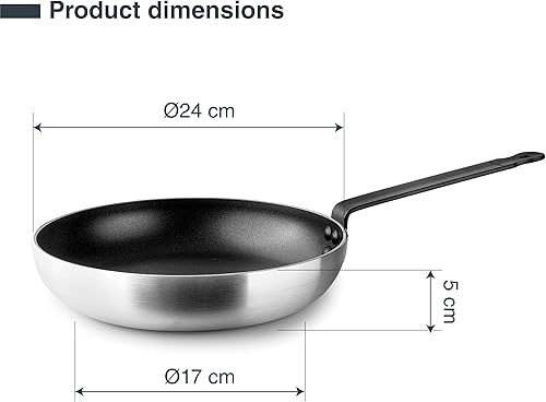 LACOR Garinox - 14724 - Poêle antiadhésive Kai, Poêle en aluminium, Antiadhésive ILAG ULTIMATE, Manche en fer forgé, Sans PFOA, Durabilité et résistance maximales, Va au four, Ø24 cm - Nail Gallerys