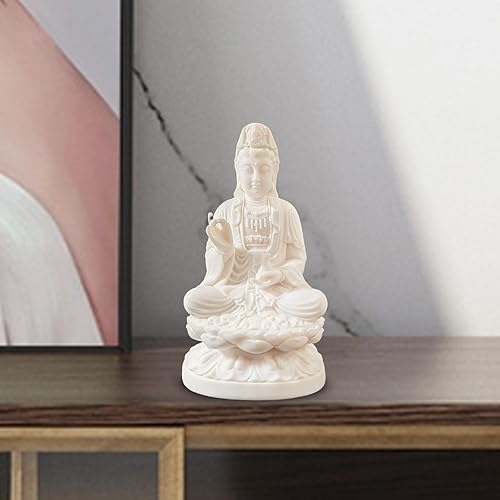 Dickly Figurine de Bodhisattva Guan Yin Statue Décoration Portable Feng Shui Sculpture Guan Yin Bodhisattva Ornement Table Cadeau D'anniversaire pour Hommes - Nail Gallerys