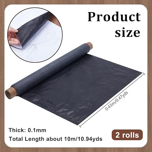 NBEADS 2 Rouleau Papier Carbone Graphite, Papier carbone pour le Transfert Papier transfert graphite pour Dessiner des Patrons de Couture, 10m/Rouleau, 43cm de Largeur - Nail Gallerys