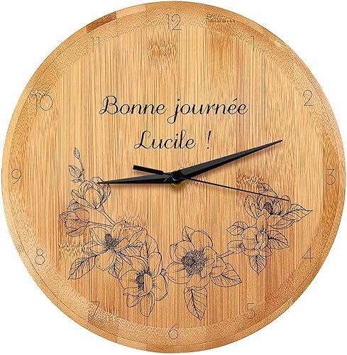 Maverton Pendule Murale Personnalisée - Horloge Ronde - Cadeau d’Anniversaire pour Chaque Femme - Montre Murale silencieuse pour Maman - Horloge avec Impression - Maths - Nail Gallerys