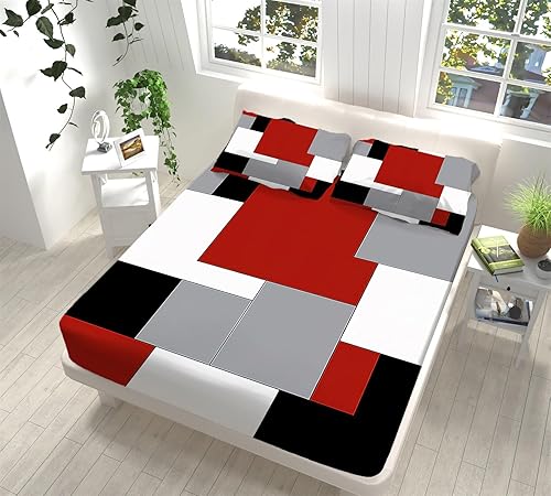 Drap Housse 140x190 cm, Fleur Pivoine Rose Parure de Lit Microfibre BrosséE Douce espirant Résistant Rides Drap Housse Matelas Enfants Protection de Matelas 30cm avec Taies d'oreiller x2 - Nail Gallerys