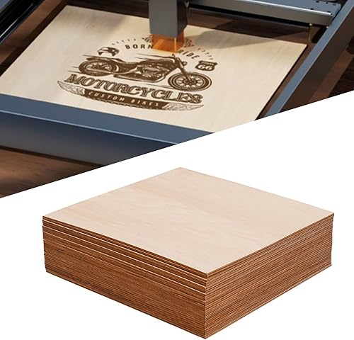 Lot de 30 plaques de contreplaqué 300 x 300 x 3 mm en bois de tilleul épais pour projets laser, bricolage, artisanat, modèle, peinture, peintures gravées - Nail Gallerys