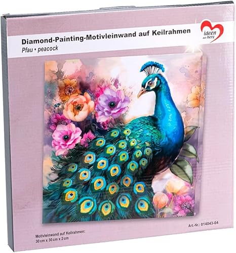 Ideen mit Herz Diamond Painting Toile à motif sur châssis 30 cm x 30 cm avec outils (cygnes) - Nail Gallerys