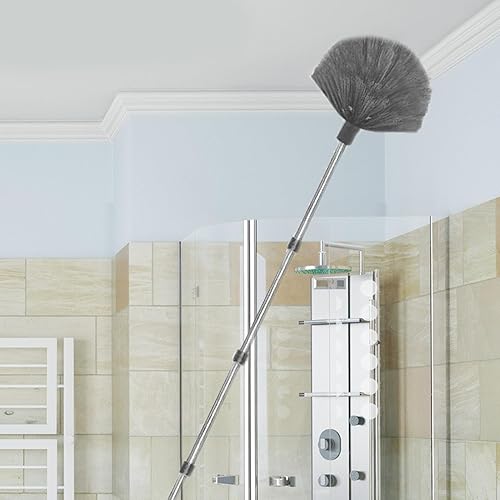Époussette Télescopique - Balai à Microfibre Manche Long pour Toiles d'Araignée - Brosse Ergonomique Plafonnier Étagères Abat-Jour Murs Nettoyage - Nail Gallerys