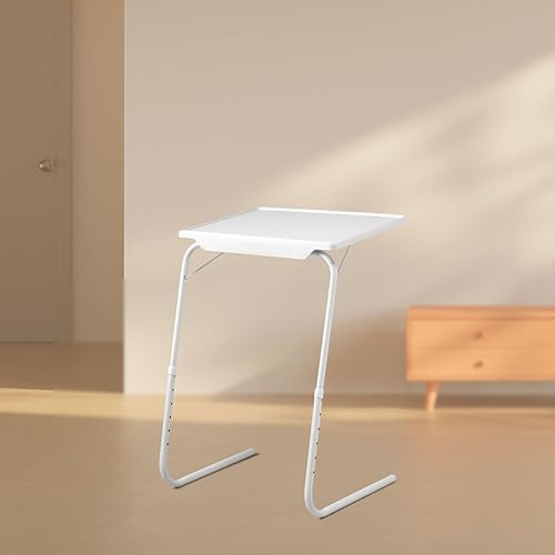 Jocca - Table d'Appoint Pliable pour Le Salon | Table avec Hauteur Réglable | Petites Tables Pliantes | Gain de Place | 3 Positions | Supporte jusqu'à 10 kg | Résistante | Couleur Blanche (1 Unit) - Nail Gallerys