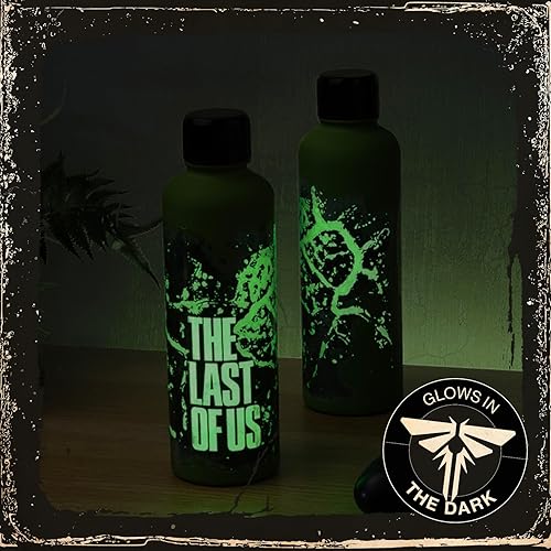 Paladone The Last of Us Bouteille d'eau phosphorescente sous licence officielle avec icône du film – Décoration et cadeau pour joueur – Vert fluo – Accessoire de bureau pour tous les âges – Vaisselle - Nail Gallerys