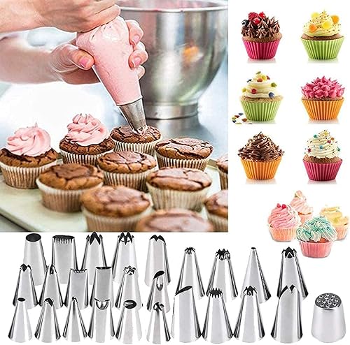 44 Pcs Poche a Douille Patisserie, Avec 26 Douille, 10 poche a douille, 1 coupleurs, 3 Grattoirs pour la pâtisserie, Accessoire Patisserie, Ustensiles à Pâtisserie - Nail Gallerys