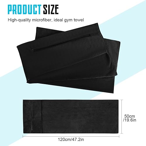 YZROHYI Serviette Sport Musculation 50x120 CM,Serviette Microfibre Fitness avec Poche Zippée,Serviette Salle de Sport,Serviette de Gym Towel,Serviette Piscine Microfibre,Serviette Plage Personnalisée - Nail Gallerys