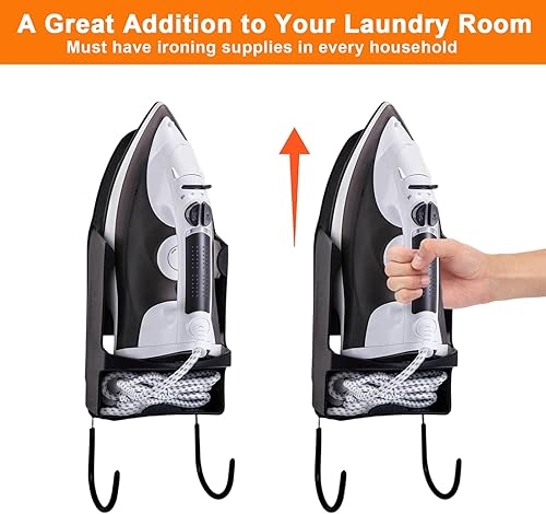 Camidy Ironing Board Hanger Wall Mount Electric Iron Holder Ironing Board Rack Organizer Hook Household Bathroom Shelf - Nail Gallerys