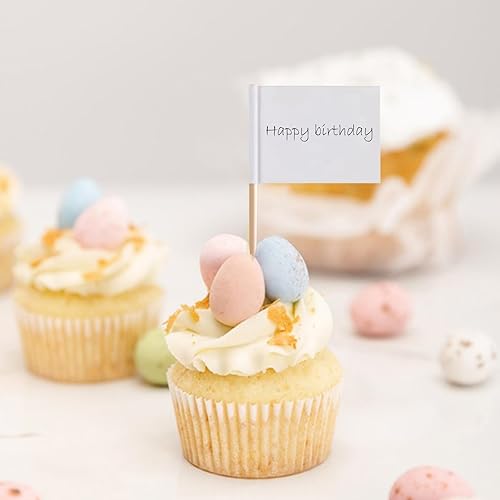 Mini Étiquettes Alimentaires Drapeaux, Drapeau Papier Cure Dents, Petites Toothpick Flags, 300 Pièces Drapeau des Cure Dents Vide, Mini Drapeau Cure Dent, pour Décorer des Sandwichs, Cupcakes - Nail Gallerys
