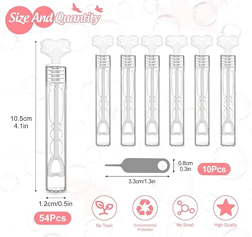 Wedding Bubbles,54 Flacons de Bulle de Savon Mariage,estcoo Tubes à Bulle de Mariage d’Oiseau d’Amour de Cœur Parfaite pour Moments Inoubliables,Mariage Décoration de Table,Cadeaux Invités,Enfants - Nail Gallerys