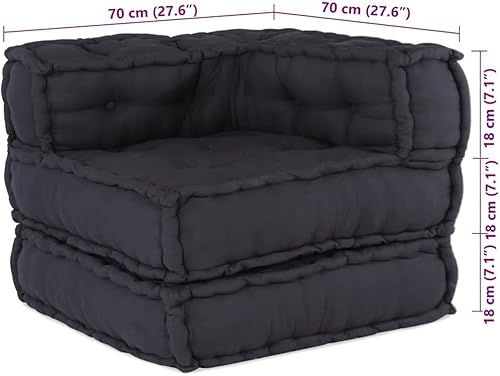 vidaXL Pouf modulaire Anthracite 70x70x54 Tissu, canapé, canapé Convertible, canapé Tissu, canapé modulable, Coussin Palette, canapé de Sol, Divan - Nail Gallerys