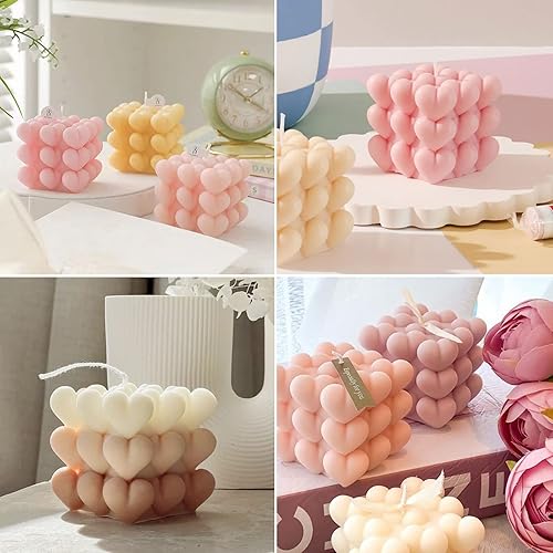 Moule à bougie en forme de cœur - En silicone - Pour la Saint-Valentin - Moule en silicone 3D - Pour bougies parfumées, travaux manuels, ornements, savon fait main - Nail Gallerys