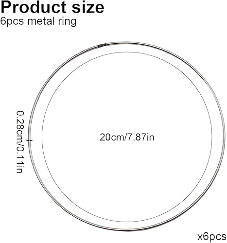GNHG 6 Pièces d'Anneaux en Métal De 20 Cm Cercle Metal,Decoration Mariage,Anneaux Décoratifs à Suspendre,Anneaux d'Artisanat en Métal pour La Technologie d'Enroulement,Centre De Table Mariage - Nail Gallerys