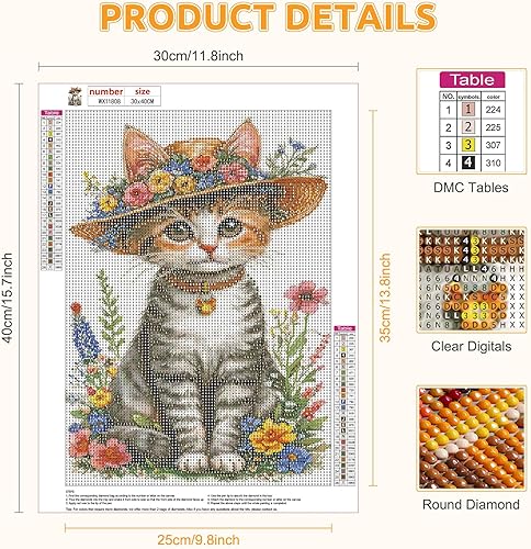 RICUVED Peinture Cartoon Tasse Diamant Art Kits Complet 5D Fleur Diamond Painting Adultes,DIY Kit Diamond Painting 30x40 cm,Diamant Painting Peinture Set - Nail Gallerys