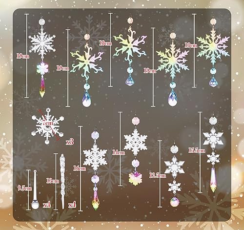 Suspension Noel,ilauke 26Pcs Cristal Ornements de Sapin de Noël,Décoration de Flocon de Neige Glaçons Acrylique,Décorations Pendentifs Transparentes Ornementaux,Suspensions Pendentifs Arbre de Noël - Nail Gallerys