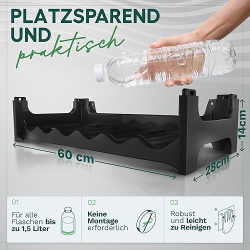 Novaliv Étagère à bouteilles modulaire pour 72 bouteilles de vin - Casier à vin empilable en plastique noir, recyclé, extensible, robuste - Idéal pour le stockage du vin dans la cave, la restauration - Nail Gallerys