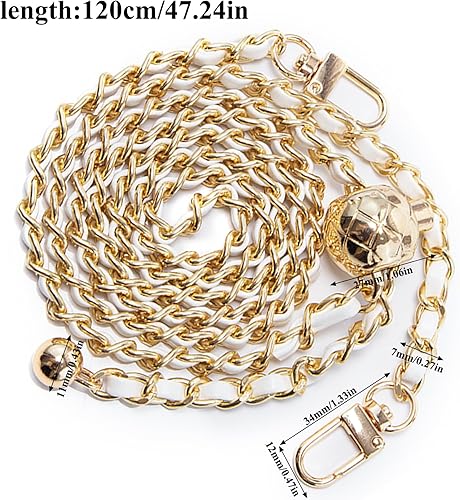 Neikafan 2 Pièces Chaîne de Remplacement de Sac en Cuir de 120 cm Bandouliere de Sac à Main en Chaîne pour Sac à Bandoulière Sangle Chaine Sac Chaîne en Métal Réglables pour Femme - Nail Gallerys