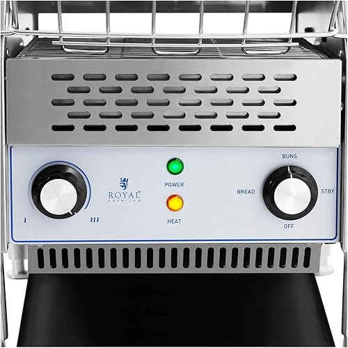 Royal Catering RC-CT001 Grille-Pain Convoyeur 2 200 W 3 Fonctions Toaster Professionnel Grille-Pain Rotatif (Puissance : 2 200 W, Vitesses : 7, Mode veille, petits pains, pain) - Nail Gallerys