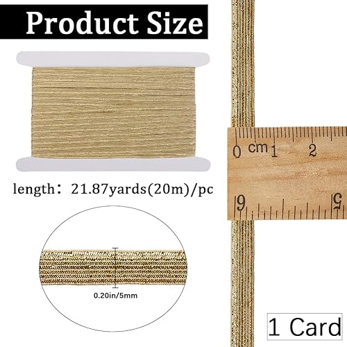 GORGECRAFT 20 m de Bande Élastique Plate Dorée à Paillettes Métalliques 5mm Ruban Élastique Tricoté pour Couture Artisanat Jupe Ceinture Confection de Vêtements - Nail Gallerys