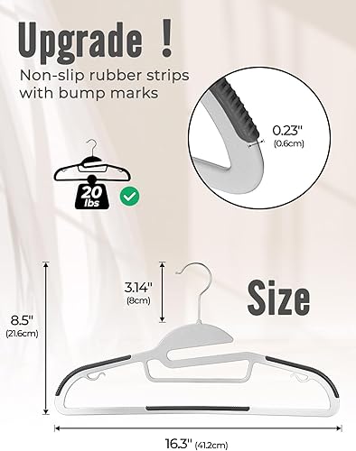 House Day Lot de 50 cintres en plastique – Ouverture en forme de S, antidérapants, pivotants à 360°, peu encombrants, pour adultes, vêtements humides (blanc) - Nail Gallerys