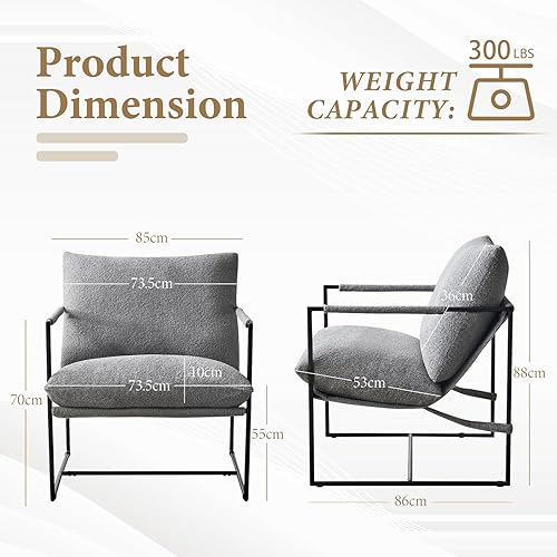 Ckaff Lot de 2 Fauteuil Salon Relax, Fauteuil Moelleux en Sherpa Bouclé Fauteuil Bouclette avec Accoudoirs & Dossier Ergonomique pour Salle à Manger, Salon, Chambre, Siege Bureau, Allaitement, Blanc - Nail Gallerys