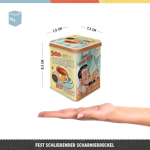 Nostalgic-Art Boîte à thé rétro 100 g Tea & Cookies Together - Idée Cadeau pour Les Fans de Nostalgie - Rangement pour thé en Vrac et sachets de thé - Design Vintage - Nail Gallerys