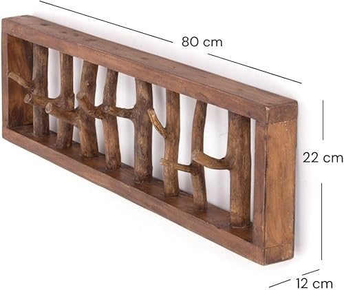 DESIGN DELIGHTS Porte-manteaux en bois flotté unique | 32 x 4,7 x 8,5 x, bois recyclé, marron | garde-robe - Nail Gallerys