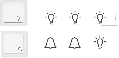 Smart Home Set d'autocollants pour interrupteur avec lumière et autocollants pour cloches (RP26) (14 mm) - Nail Gallerys