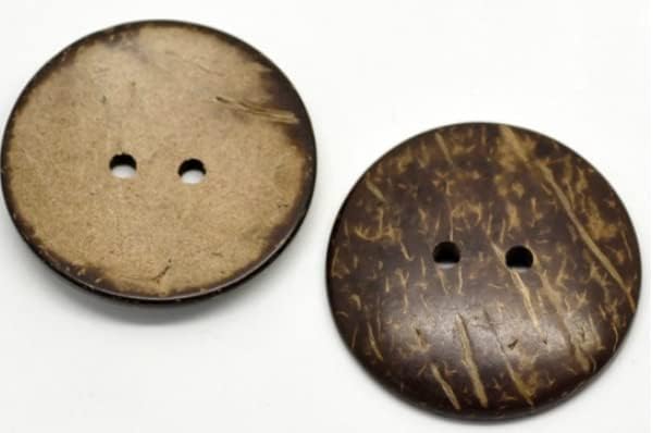 Lot de 5 grands boutons nobles en noix de coco à coudre - Diamètre : 5 cm - 2 trous - Marron - Boutons de bricolage - Boutons de veste - Boutons de bricolage - Grands boutons à deux trous - Boutons de - Nail Gallerys