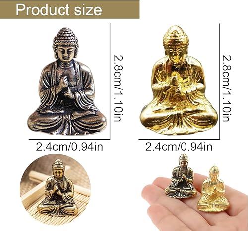 FIMWOLZ Mini Portable Vintage en Laiton Bouddha Statue Poche Assis Bouddha Figure Sculpture Bureau À La Maison Bureau Décoratif Ornement Jouet Cadeau,Black(2) - Nail Gallerys