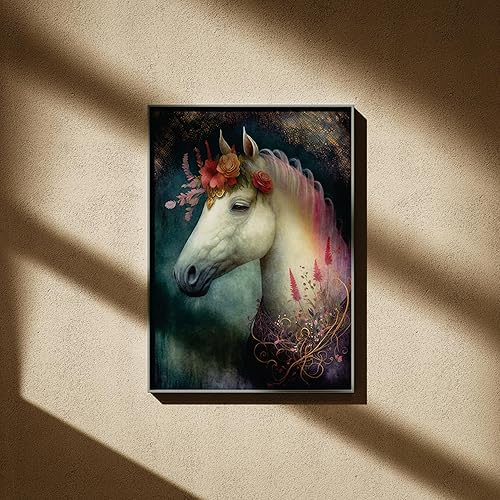 Papier de riz Cheval Gris, 29 x 40cm (1pc) - pour meubles Poster Craft Decoupage by CRAFT KREATIVELY - Nail Gallerys