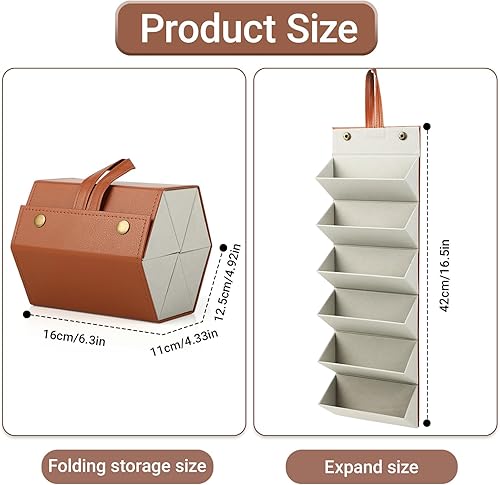 Rangement Lunette De Soleil,Boîte de Rangement pour Lunettes de Soleil,Étui de voyage pour lunettes de soleil,Boîte de Rangement Pliable à 6 Compartiments,Cuir PU,Idéal pour les Voyages et pour Ranger - Nail Gallerys