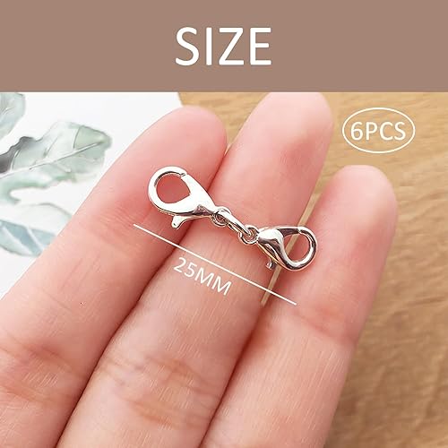 Lot de 6 fermoirs doubles mousquetons en acier inoxydable - Connecteurs à double griffes - Accessoires de bijoux faits à la main - Convient pour colliers et bracelets - Couleur acier, or, or rose, - Nail Gallerys