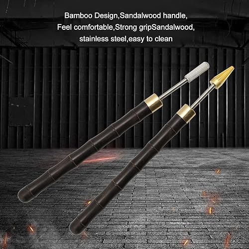 Stylo à teinture pour bords en cuir Stylo à teinture pour bords en cuir 2pcs Stylo à teinture pour bords en cuir Outil d'impression de bords en cuir avec manche en bois de santal Stylo à teinture pour - Nail Gallerys