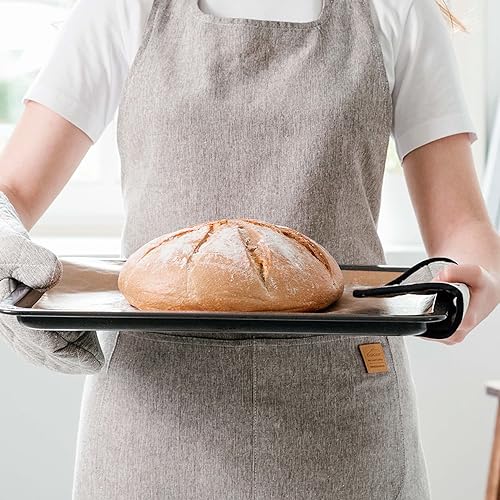 Lacor - 60082 - Tablier de cuisine unisexe, Tablier au design simple, élégant et original, mesure 68x83 cm, couleur Gris marbré - Nail Gallerys