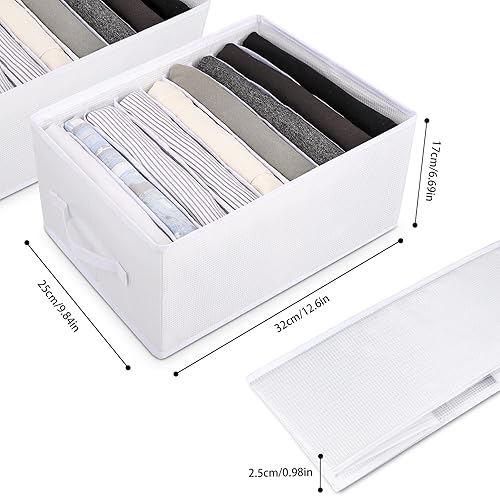 sprecenk Boîte de Rangement Vetement, 9 Grilles Armoire Organisateur de Vêtements, 2PCS Organisateur de Tiroir Pliable pour T-shirts, Shorts, Jupes, Blanc - Nail Gallerys