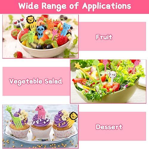 50 PCS Fourchette à Fruits Enfant,Mini Fourchettes À Fruits Alimentaires,Animaux Mignons Cure-Dents Alimentaires,Plastique Fourchettes de Dessert,Accessoires de Fête aux Fruits de Dessert - Nail Gallerys
