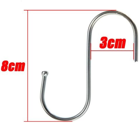 MECO 10PCS Crochets Acier inoxydable à viande boucher en S Cuisine Rideau Suspension 8cm - Nail Gallerys