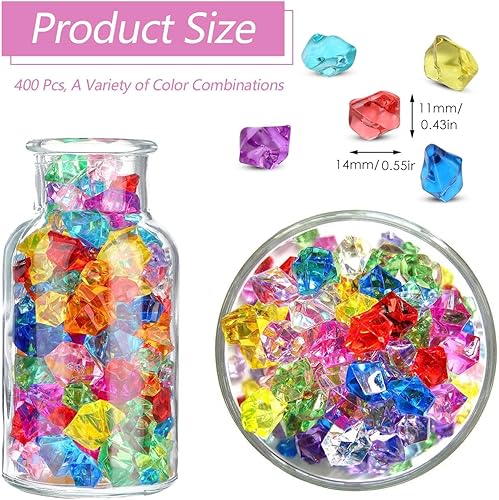 Juyibaao Lot de 400 pierres précieuses en acrylique multicolores pour mariages, décorations de table, remplissage de vase, artisanat et artisanat - Nail Gallerys