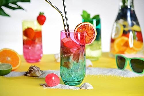 Glasmark Lot de 6 bocaux en verre de 320 ml - Mélange coloré - Nail Gallerys