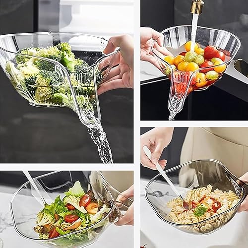 Panier de vidange multifonction, panier de vidange multifonction 2024, passoire et passoire pour aliments, passoire et entonnoir pour panier de vidange avec crépine amovible (Gris transparent 1pcs A) - Nail Gallerys