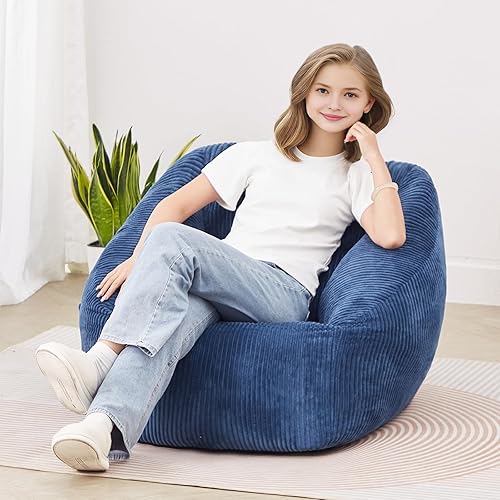 VEVOR Pouf 92 cm avec Accoudoirs Souples et Poche de Rangement, Fauteuil Paresseux Mousse à Mémoire de Forme 25D Remplie, avec Housse en Velours Doux, pour Chambre, Salle de Jeux, Salon, Blanc - Nail Gallerys
