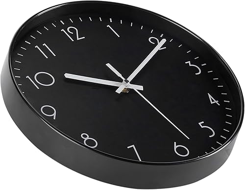 DIYZON 30cm Horloge Murale Moderne Silencieuse sans Coutil, Mouvement à Quartz de Haute Qualité Pendule à Piles Facile à Lire, Convient pour Chambre, Cuisine, Décoration de Bureau - Nail Gallerys
