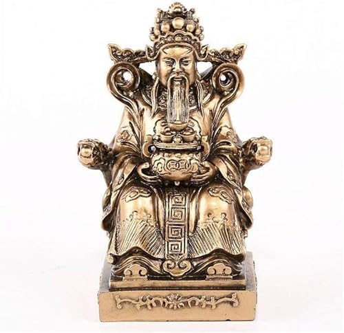 lachineuse - Statuette Dieu Tudigong - Divinité Chinoise - Bonheur et Fortune - Objet Déco en Résine - Doré - 10,5 x 6,5 cm - Décoration Feng Shui Maison, Bureau - Idée Cadeau Chine Asie - Nail Gallerys