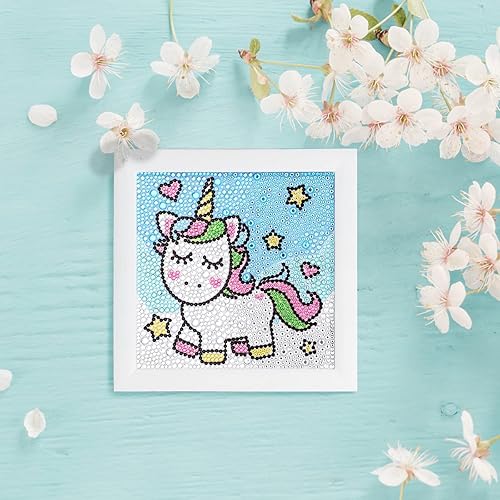 MWOOT 5D DIY Licorne Diamant Peinture Kits, Peinture par Numéro Set, Strass Diamond Art Painting Broderie Point de Croix Cristal Illustrations pour Cuisine Murale Décoration (15x15CM) - Nail Gallerys